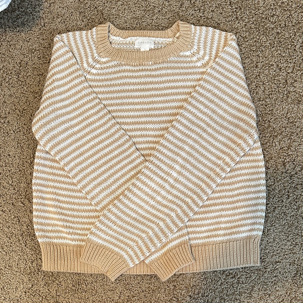 Caslon Women’s Striped Beige Sweater